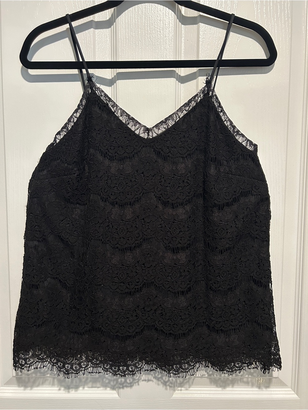 Monteau Black Lace Camisole Tank Top - Women Tops